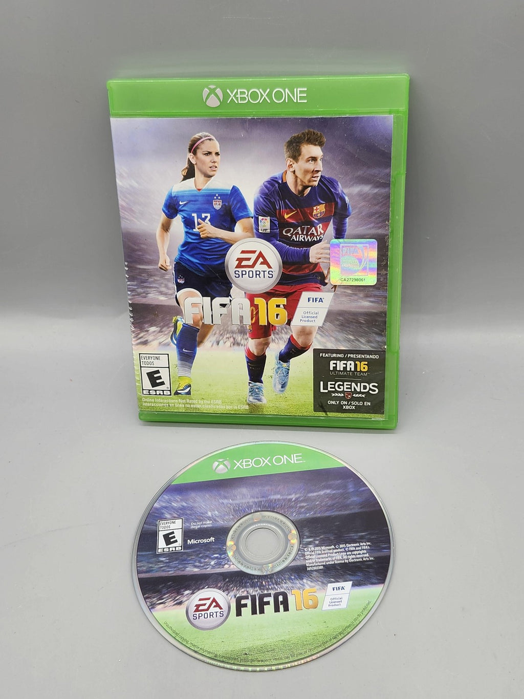 FIFA 16 Microsoft Xbox One Game Disc Case EA Sports NTSC-U/C 2015 E Soccer