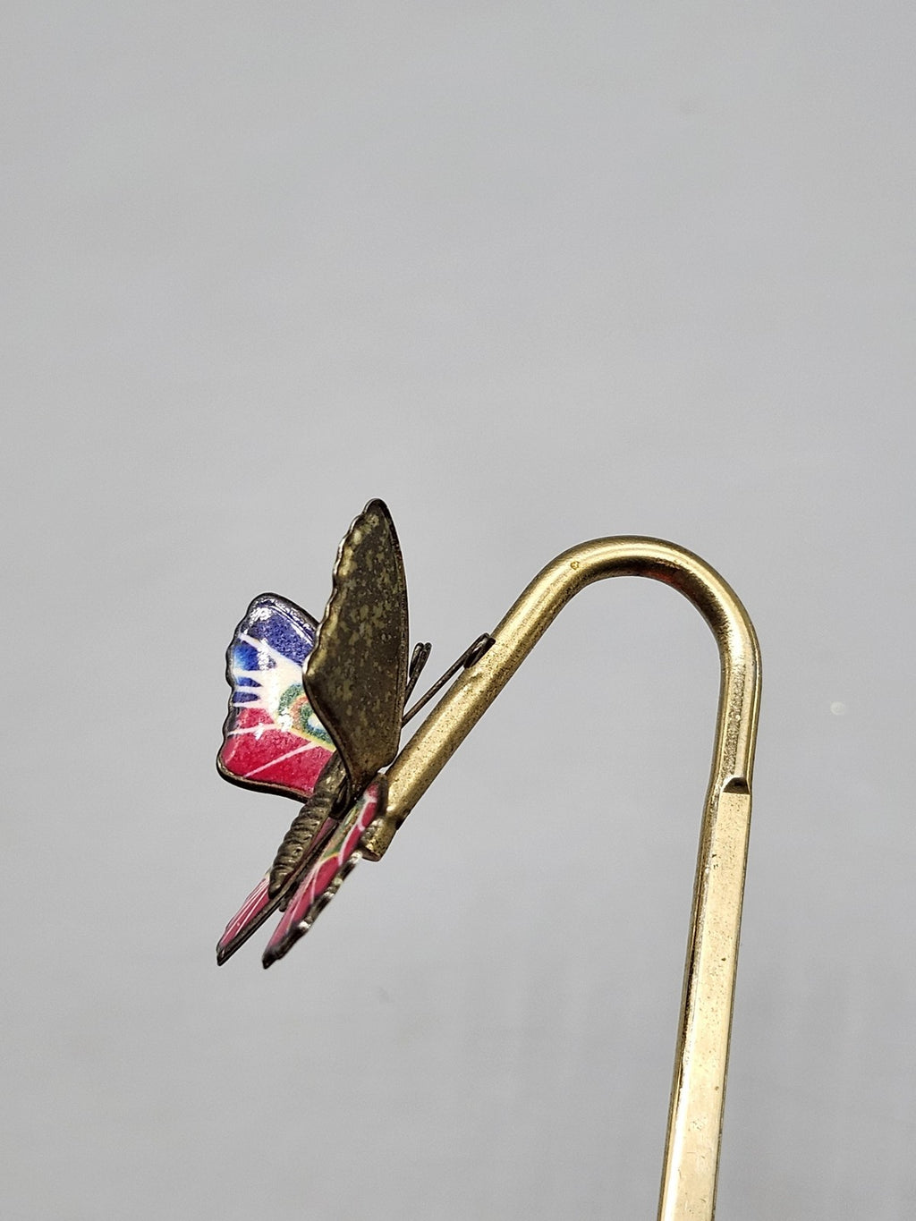 Cloisonne Enamel Butterfly Bookmark Decorative Hook Multicolor Animal Print