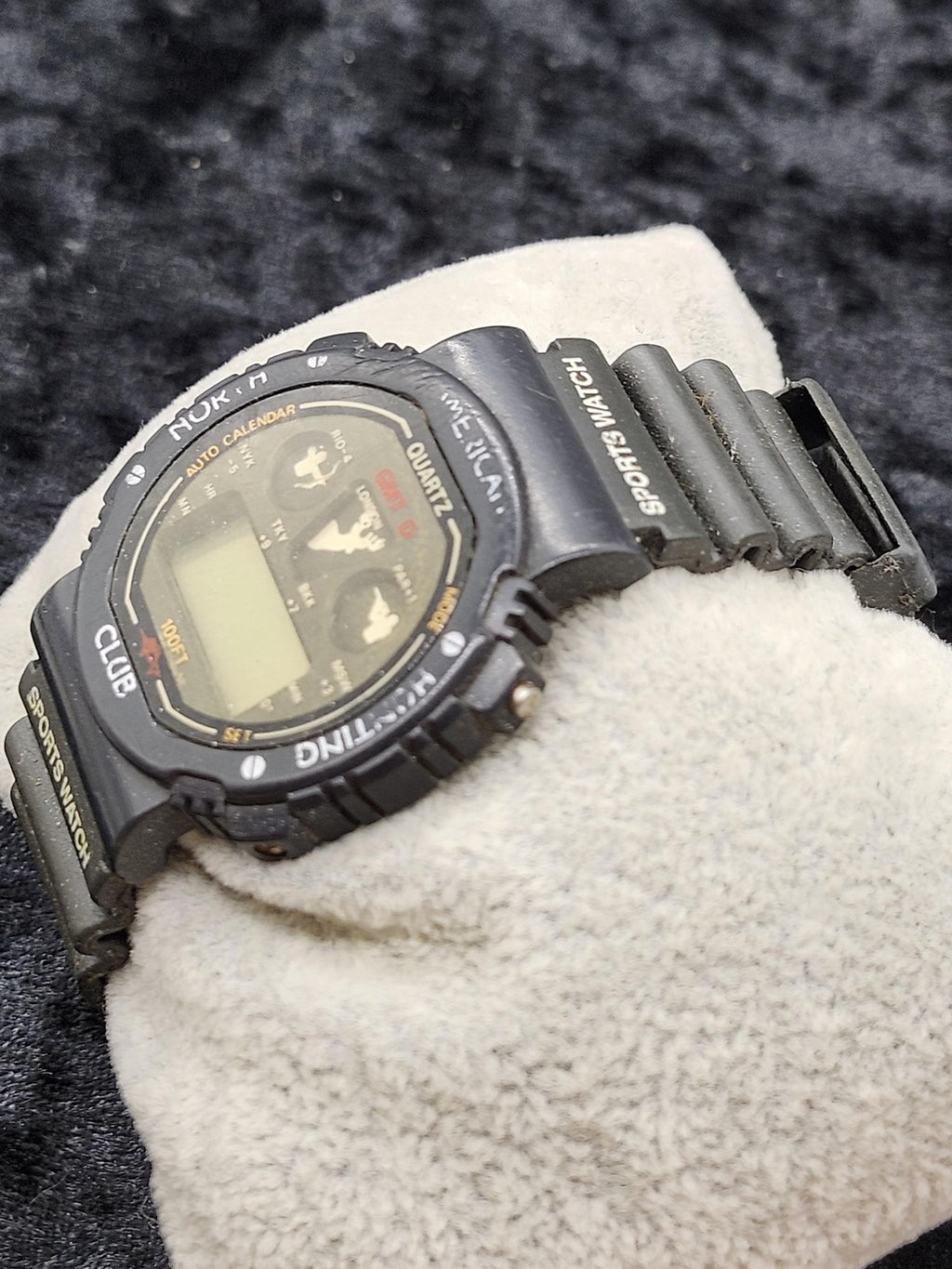 North American Hunting Club Watch Mens Black Quartz Digital GMT Sports 100ft
