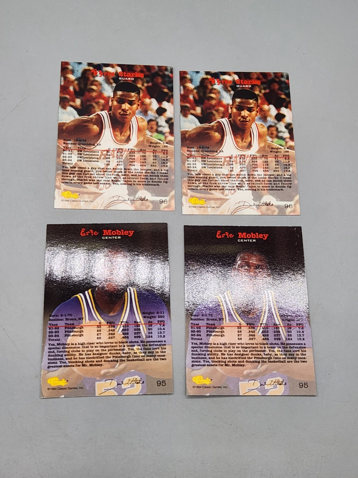 1994 Classic Basketball Card Lot Eric Mobley Byron Starks Ragin Cajuns Rookie...