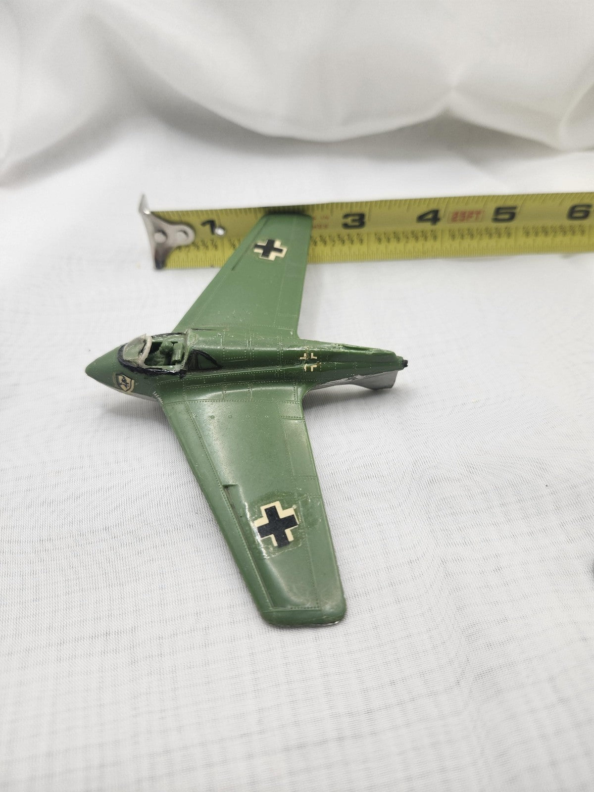 Vintage Green German Jet Airplane Toy Diecast Zamak Small Model Parts Repair