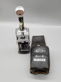 Vintage Justrite Numbering Date Stamp w/ Garvey Leather Price Marker Holder