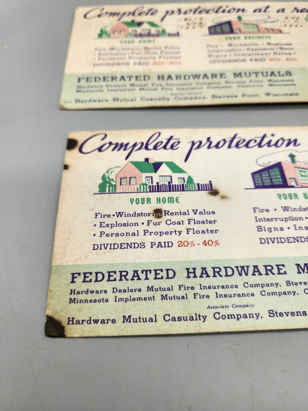 Lot of 3 Vintage Federated Hardware Mutuals Insurance Advertising Ink...
