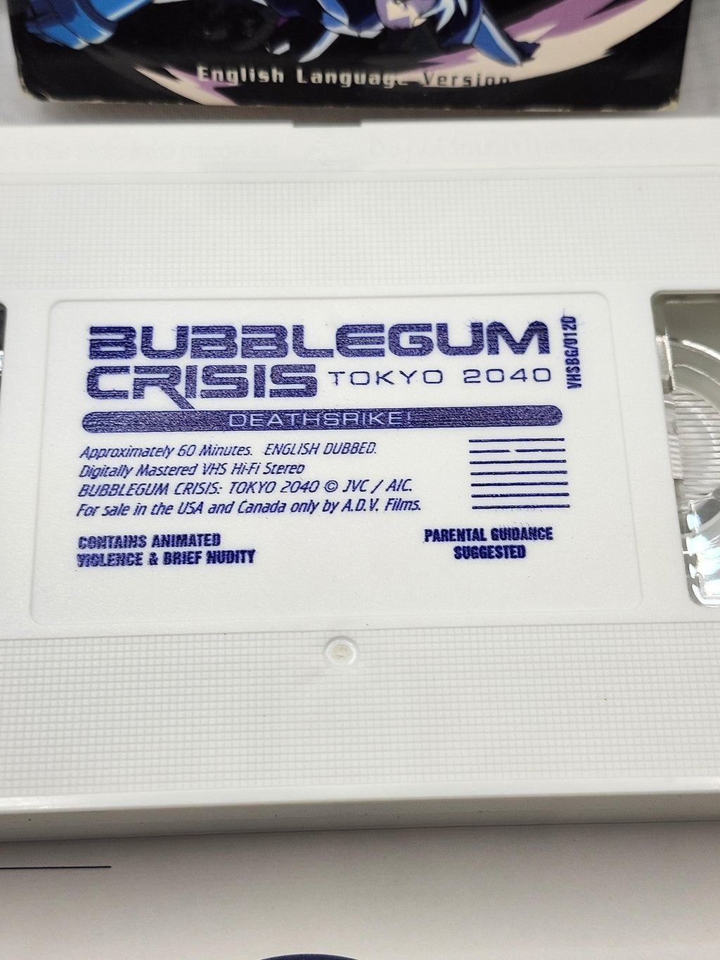 Vintage Bubblegum Crisis Tokyo 2040 Deathstrike ADV White VHS Anime Eng Dubbed