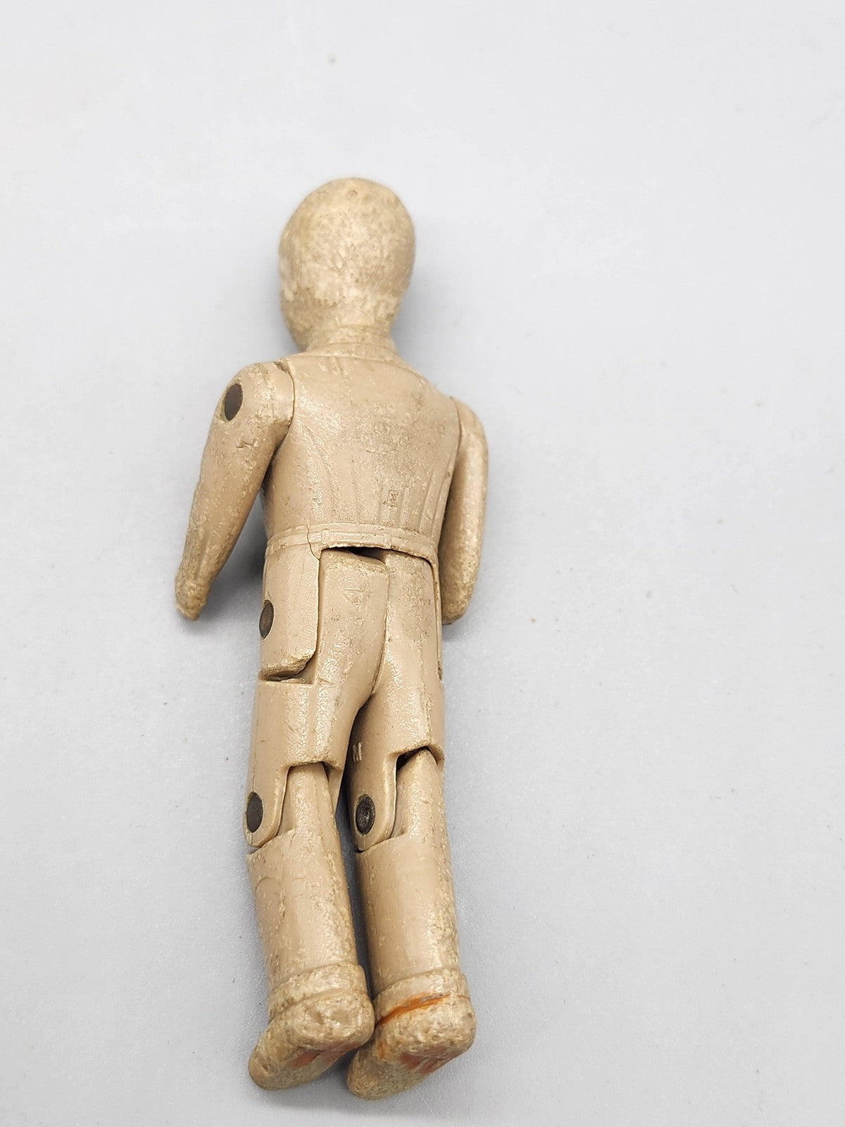 Vintage Beige Plastic Jointed Man Doll 3 In Suit Tie Dollhouse Figure Toy