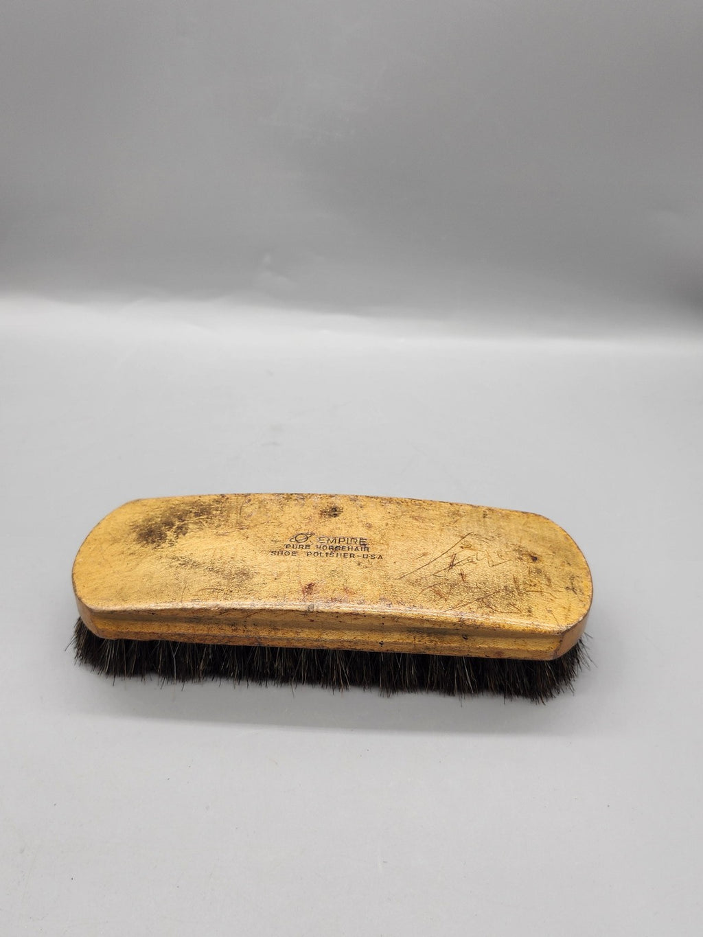 Empire Shoe Polisher Brush Mens Size 10 Brown Horsehair Leather Oxford Care USA