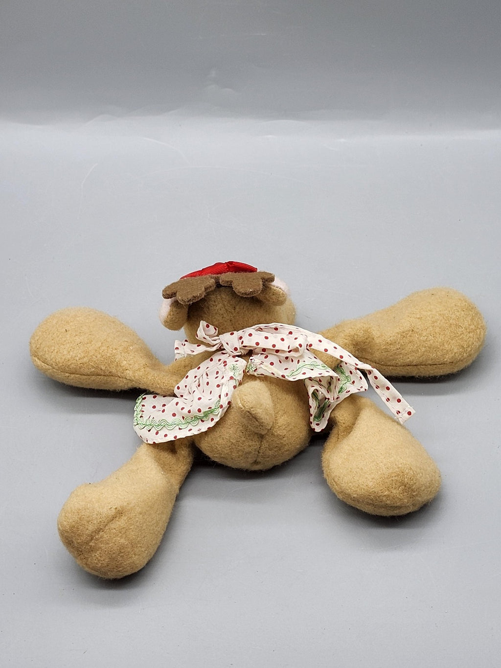 Vintage Hallmark Rhonda Reindeer Sewn Toy Plush Small Tan Stuffed Christmas 1984
