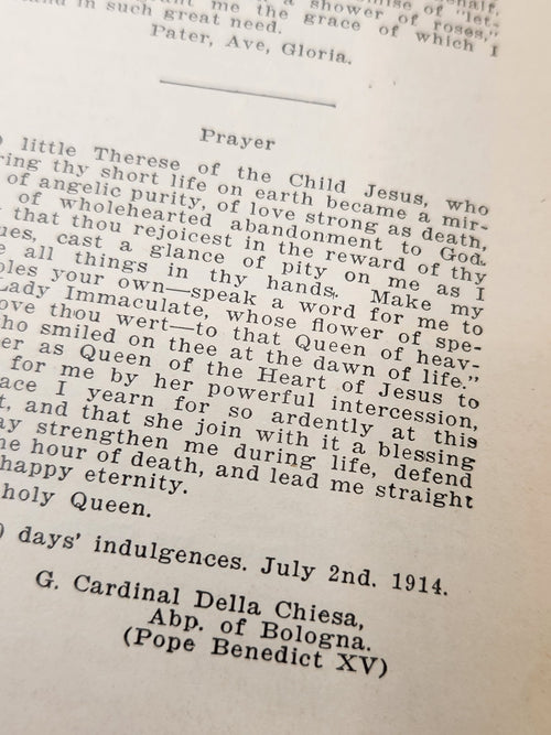 1936 Litany & Novena of the Little Flower St Therese Catholic Prayer Booklet