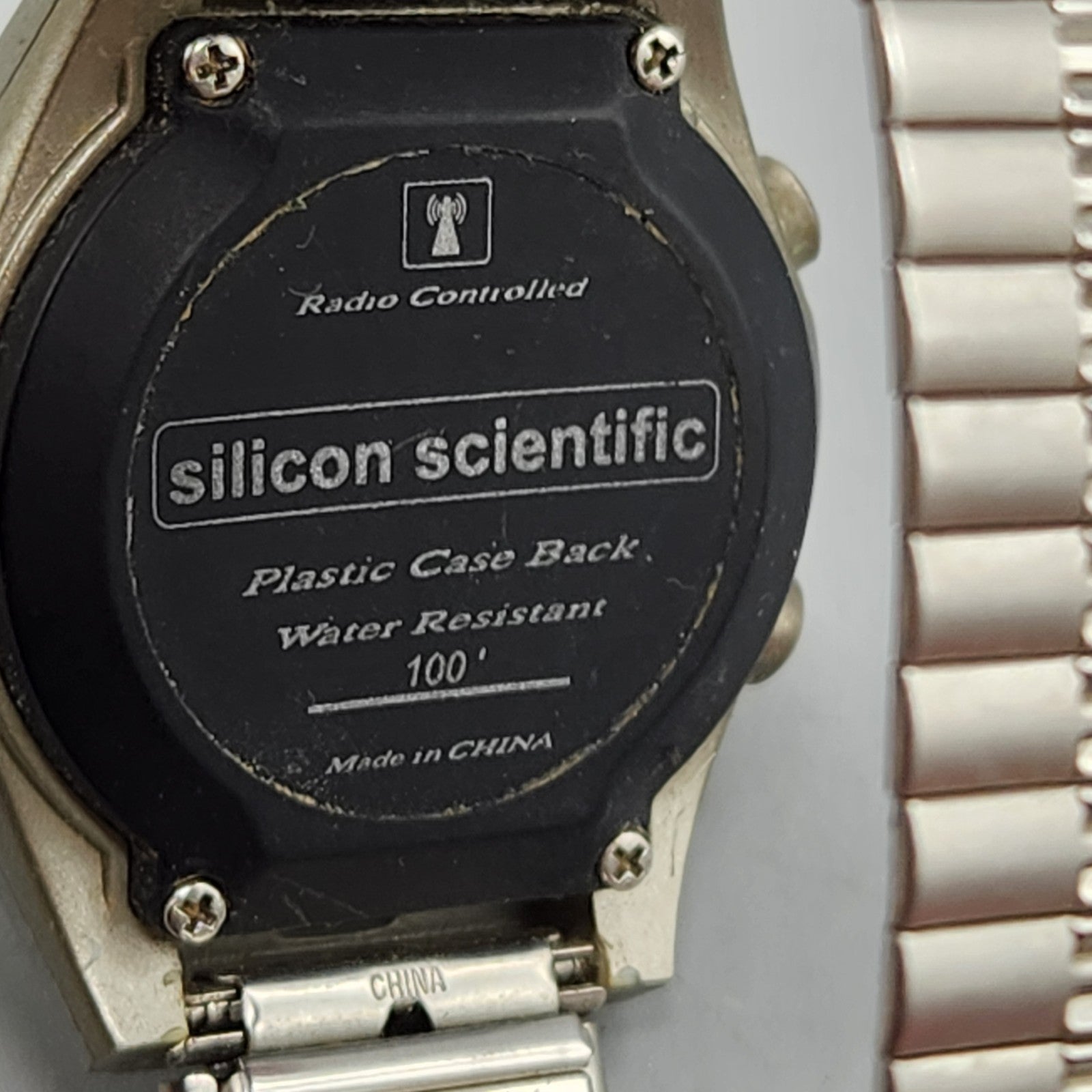 Silicon Scientific Radio Controlled Digital Watch Stainless Untested Parts...