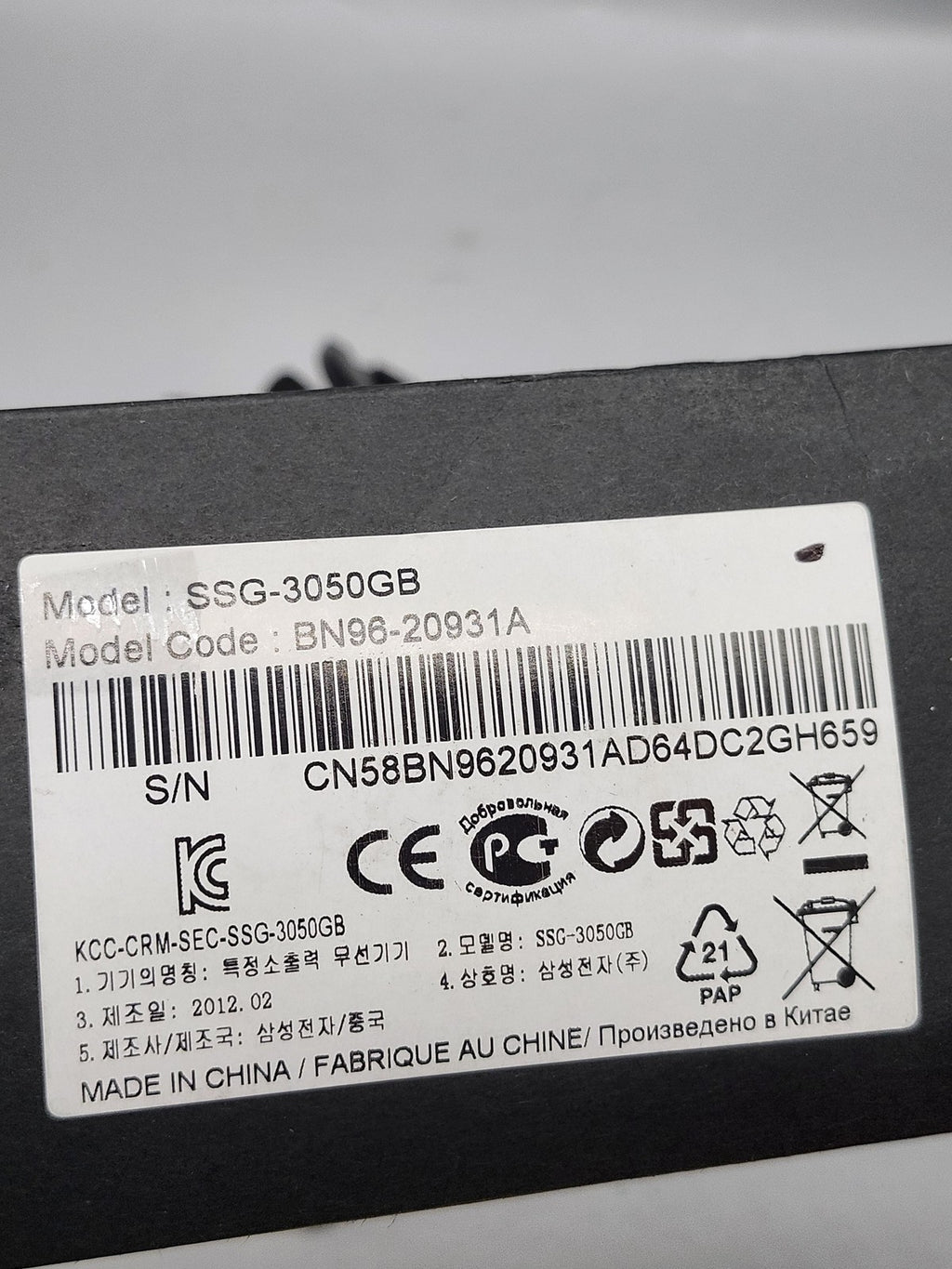 Samsung SSG-3050GB 3D Active Shutter RF Glasses Black Lot 2 W Box For 3D TV