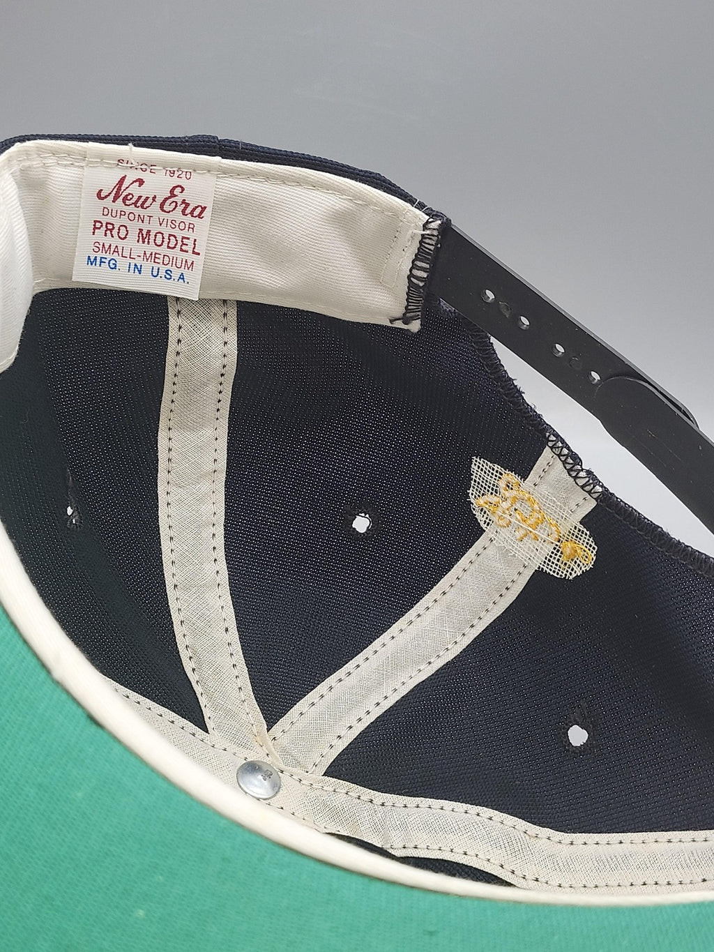 Vintage New Era US Navy Officer Hat Cap Snap Back Mens One Size Blue Lt 80s