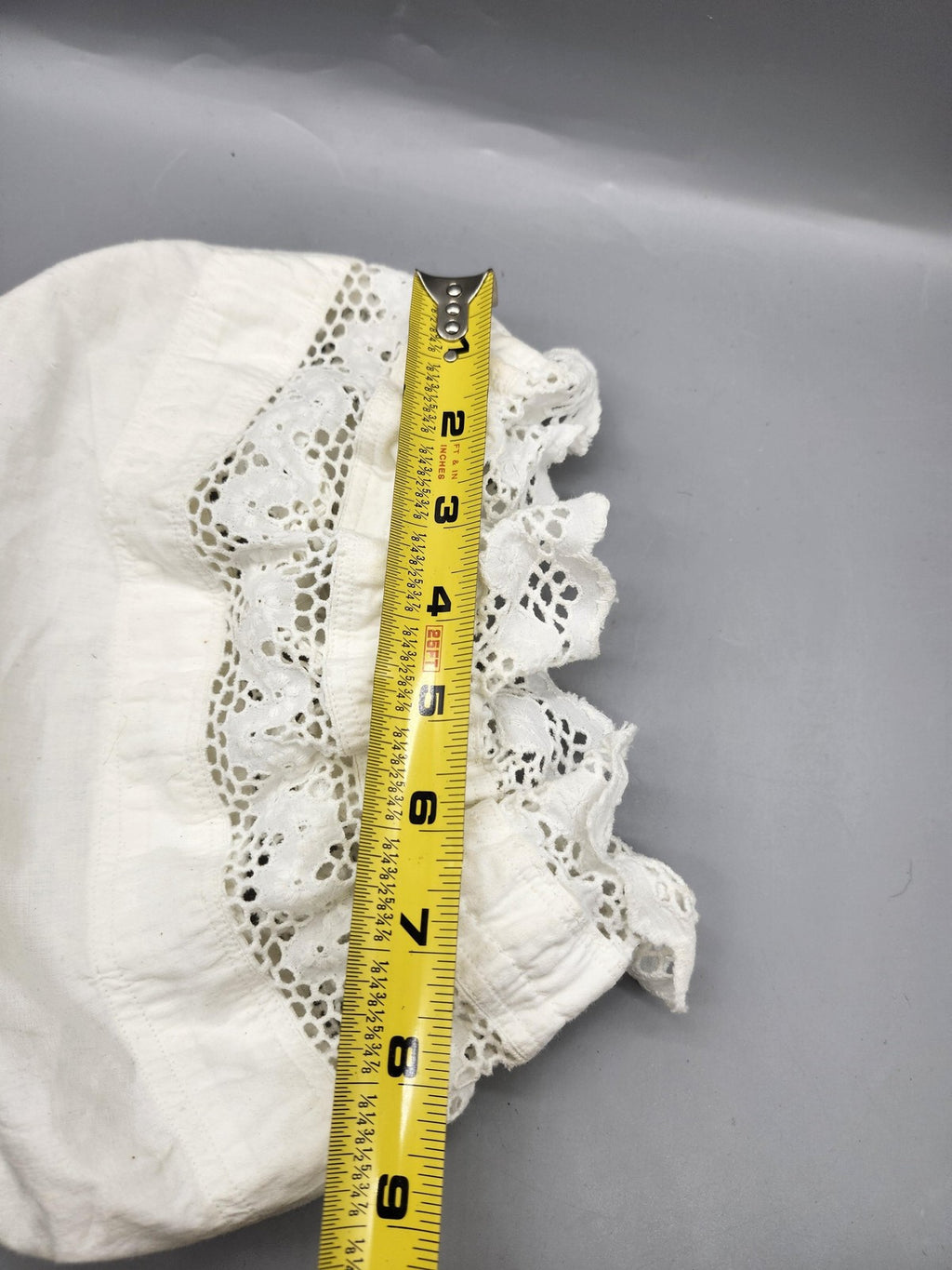 Lace Bonnet Hat Girls One Size White Eyelet Ruffle Stretch Summer Casual Baby