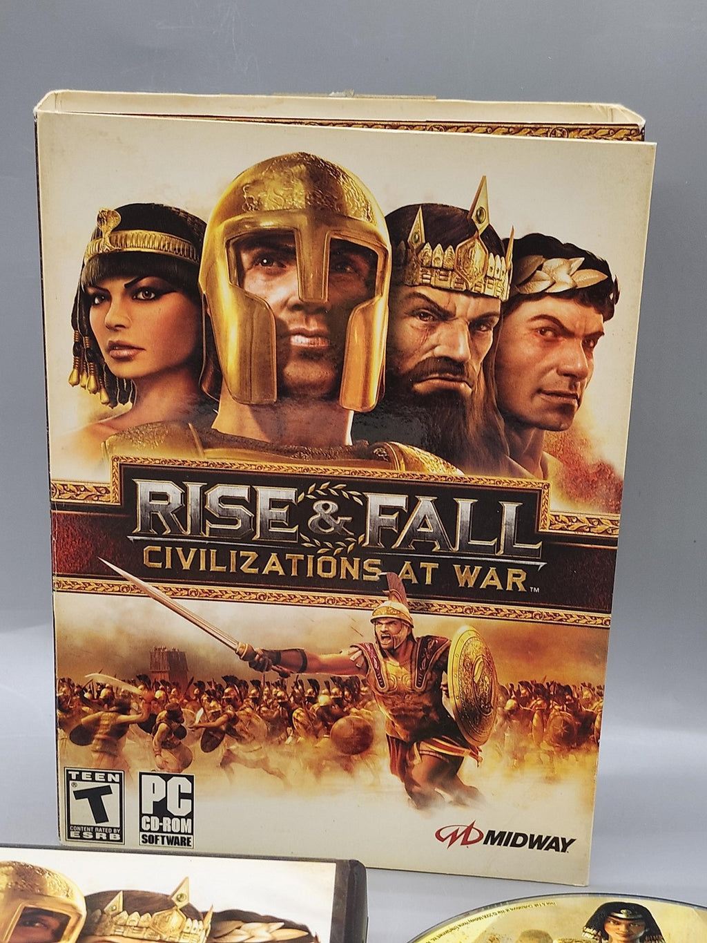 Rise & Fall Civilizations At War PC CD-ROM Game 4 Disc Midway T Strategy War