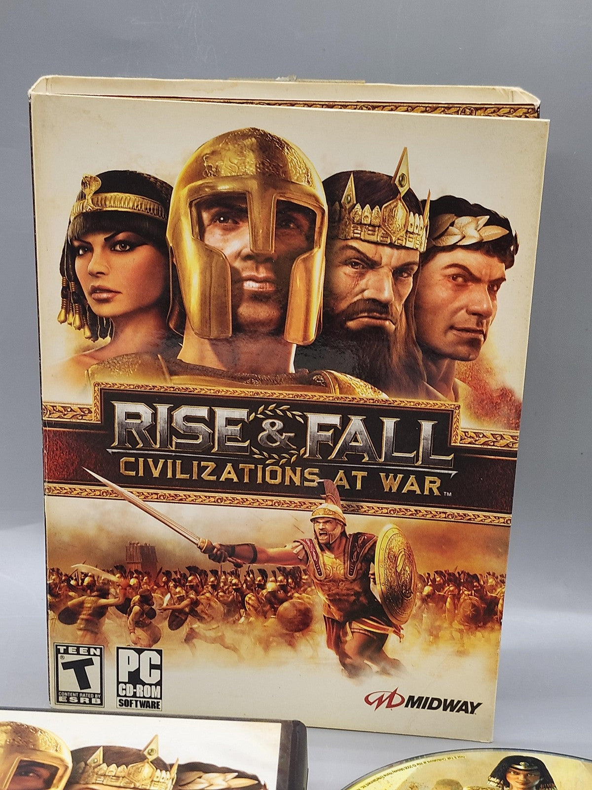 Rise & Fall Civilizations At War PC CD-ROM Game 4 Disc Midway T Strategy War