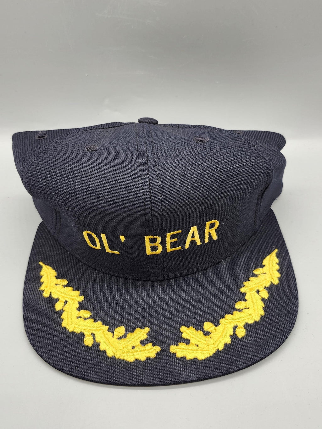 Vintage New Era Ol Bear Hat Cap Snap Back Mens One Size Blue Embroidered 80s