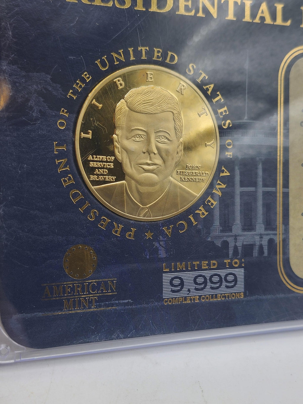 John F Kennedy Presidential Leadership Gold Medal American Mint 9999