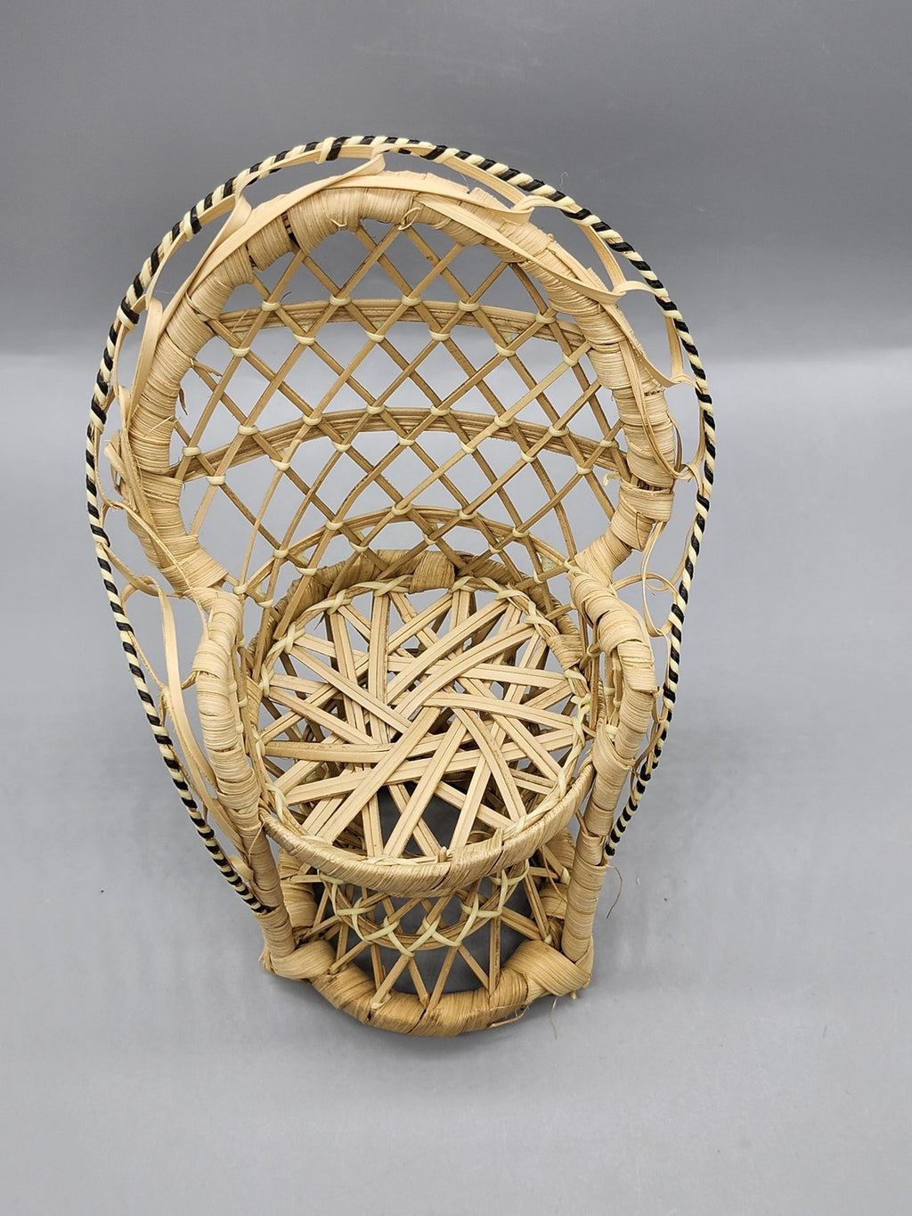 Wicker Doll Peacock Chair Wood Furniture For 12in Fashion Dolls Beige Decor