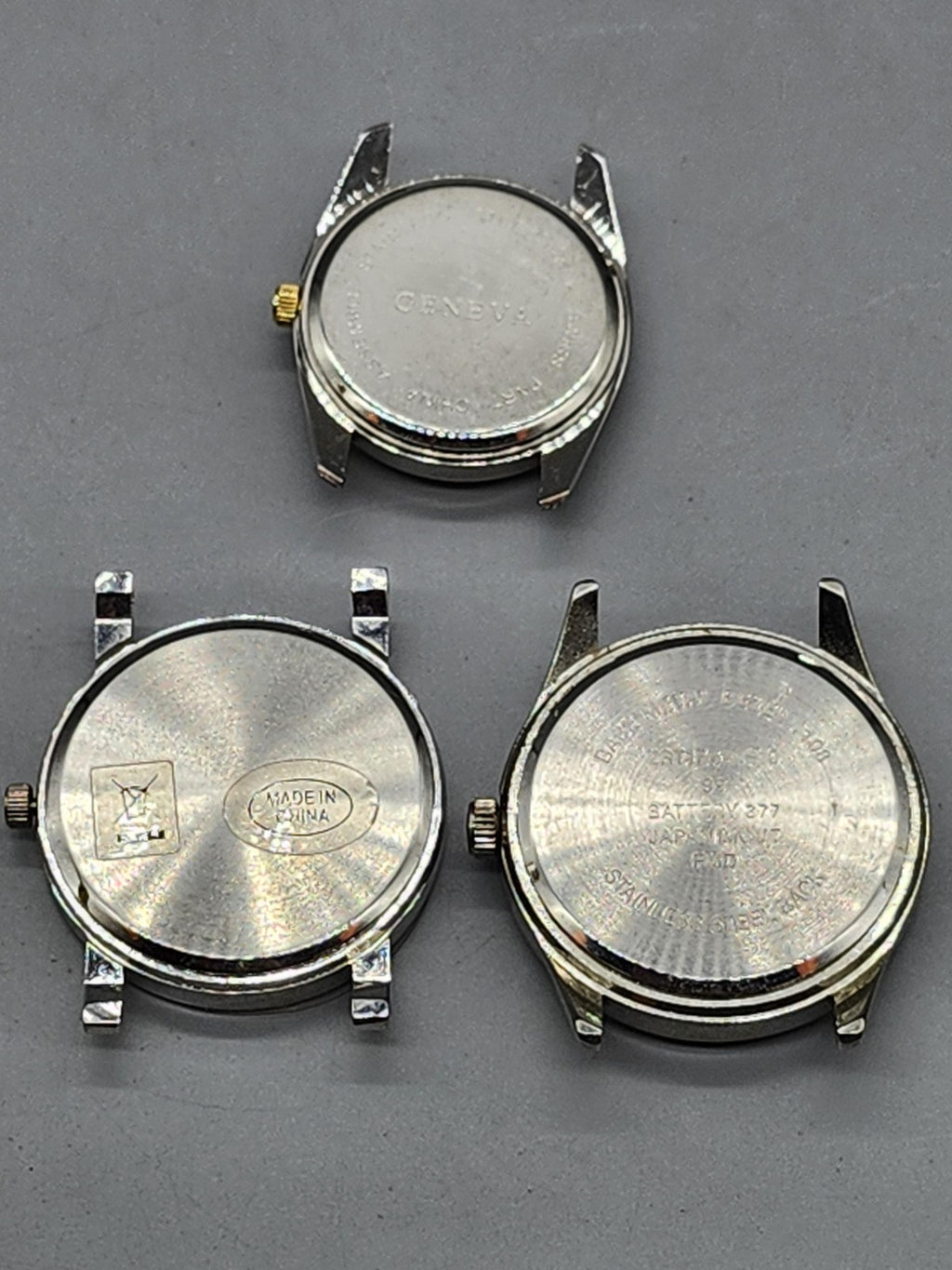 Geneva Eiger Watch Lot Mens Quartz Analog Gold Black White Dial 3pc Parts