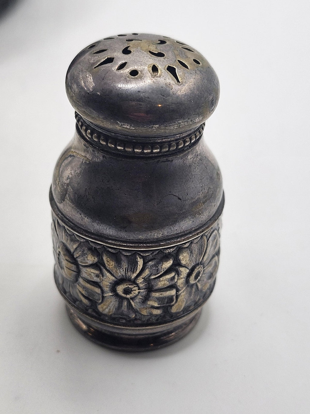 Vintage Gorham Flora Silver Plate Salt Pepper Shaker Art Nouveau Small USA