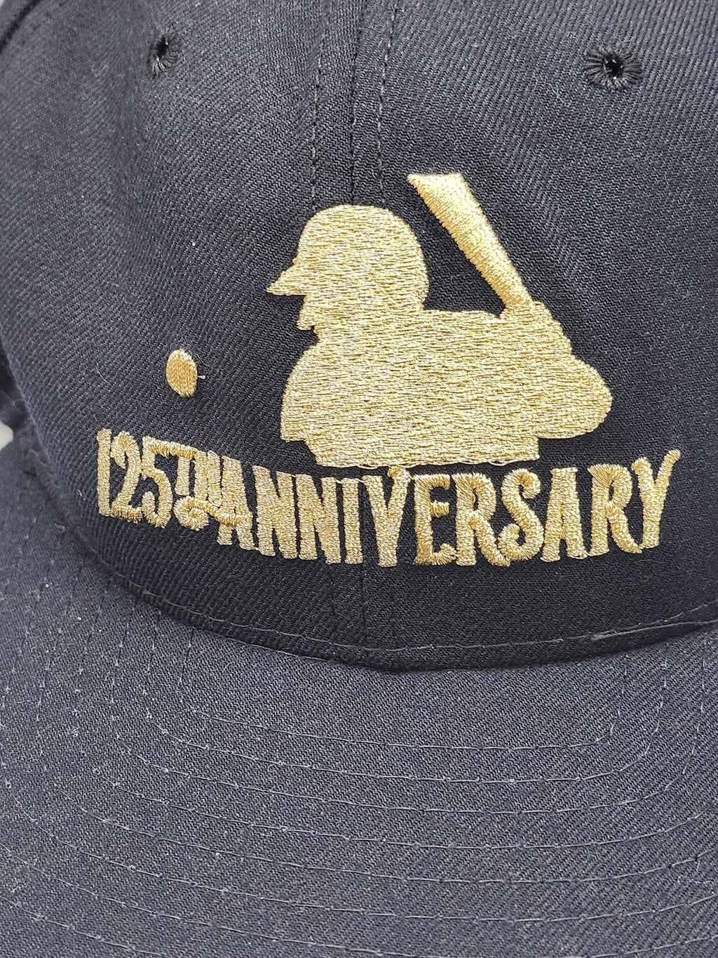 Vintage MLB 125th Anniversary Hat Cap Snap Back Mens One Size Black New Era 90s