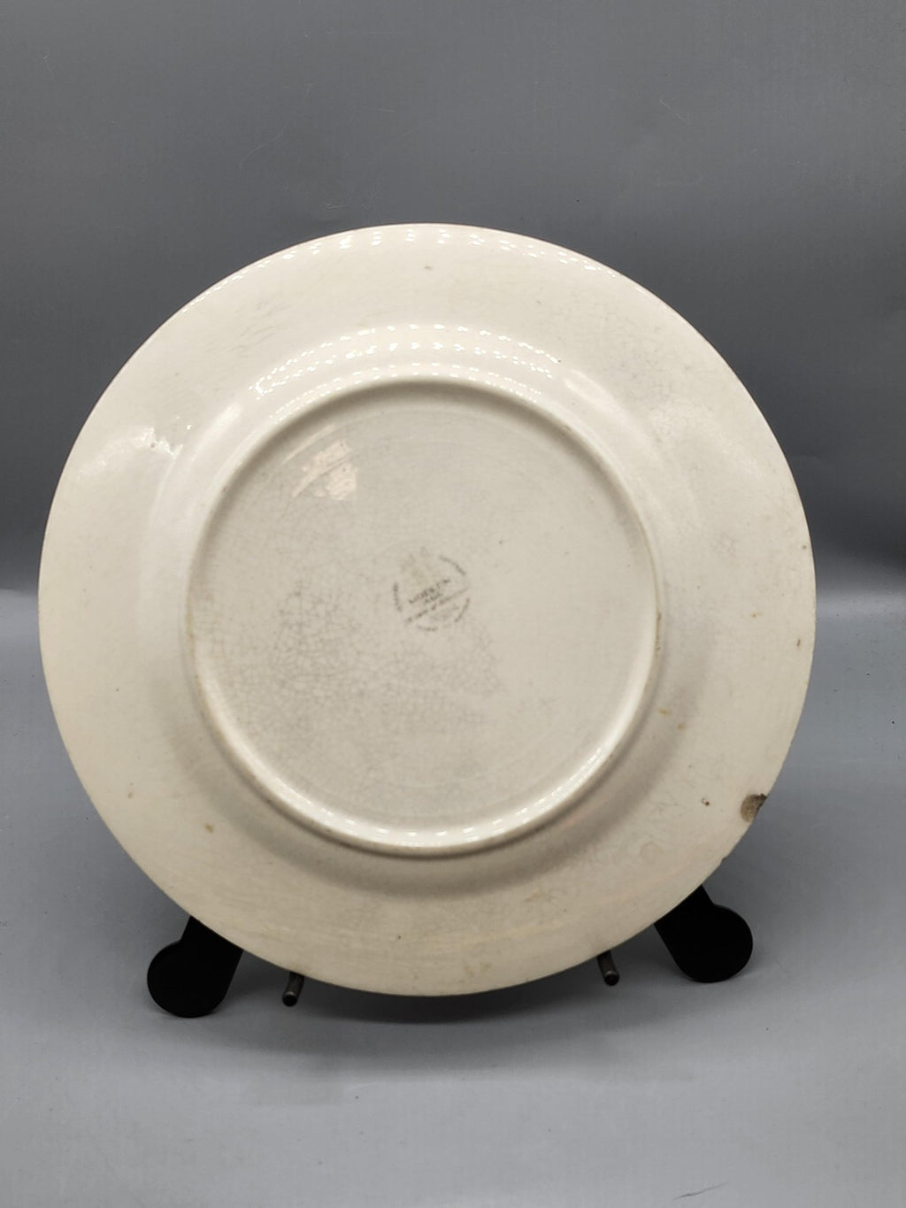 Vintage Harker Modern Age Silhouette Beige Dinner Plate Colonial Scene USA