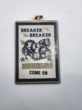 Vintage Breaker Breaker 104 Bandit Pendant CB Radio Trucker White Gold Tone