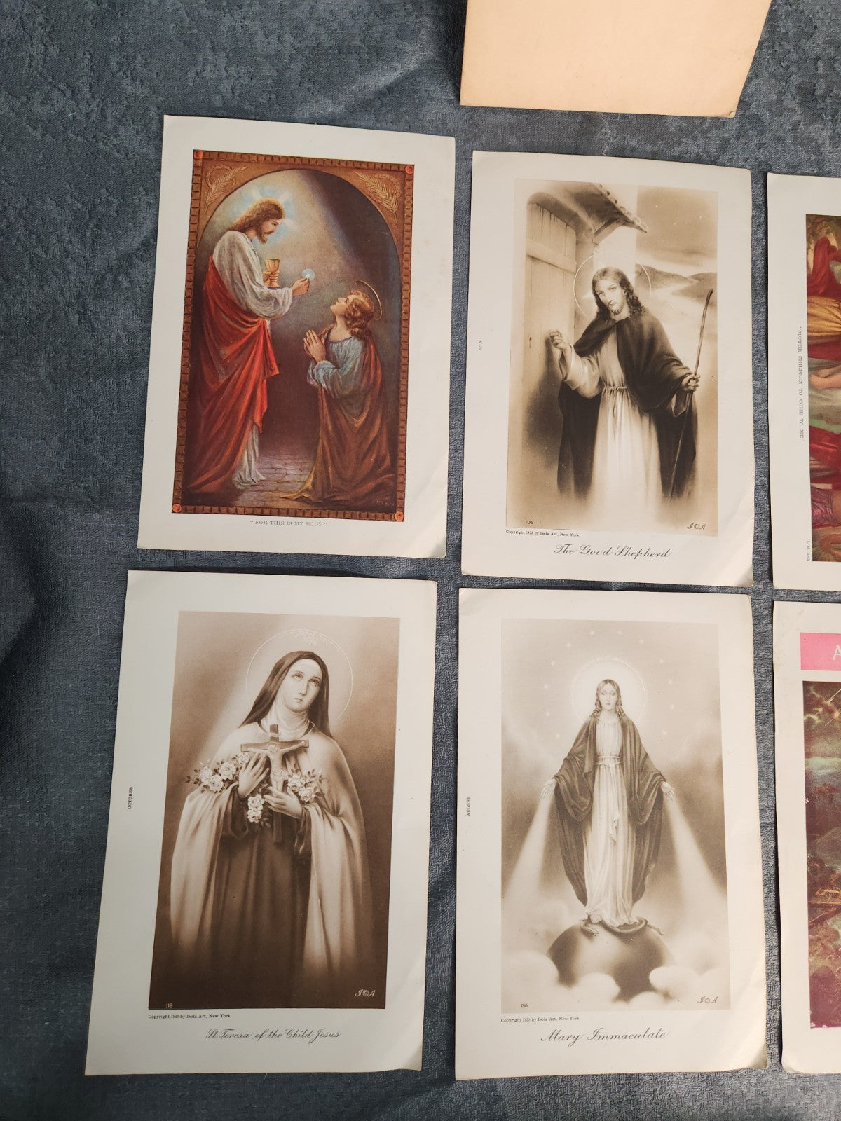 Vintage Catholic Religious Print Lot Sacred Heart Angel Of God Messenger Prints