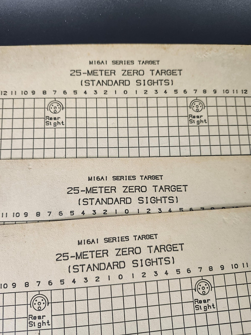 M16A1 25-Meter Zero Paper Shooting Targets Beige Silhouette Bullseye Sighting