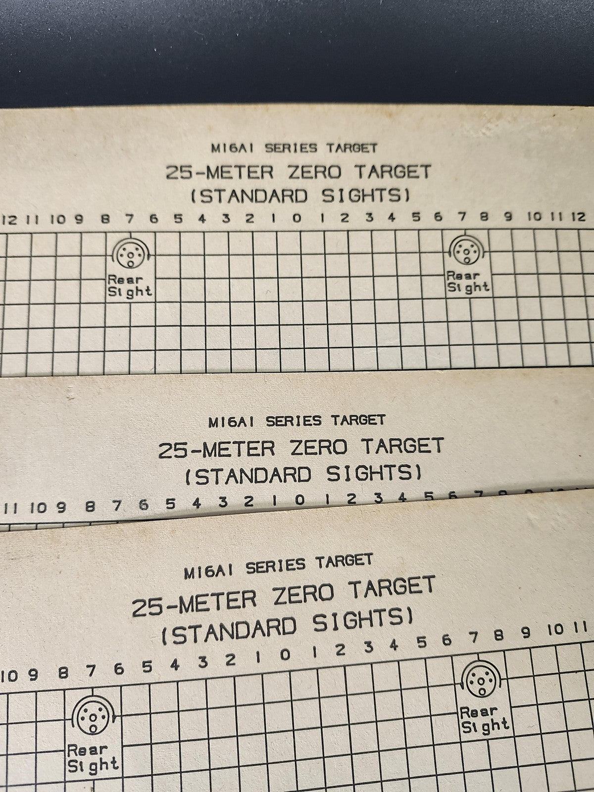 M16A1 25-Meter Zero Paper Shooting Targets Beige Silhouette Bullseye Sighting