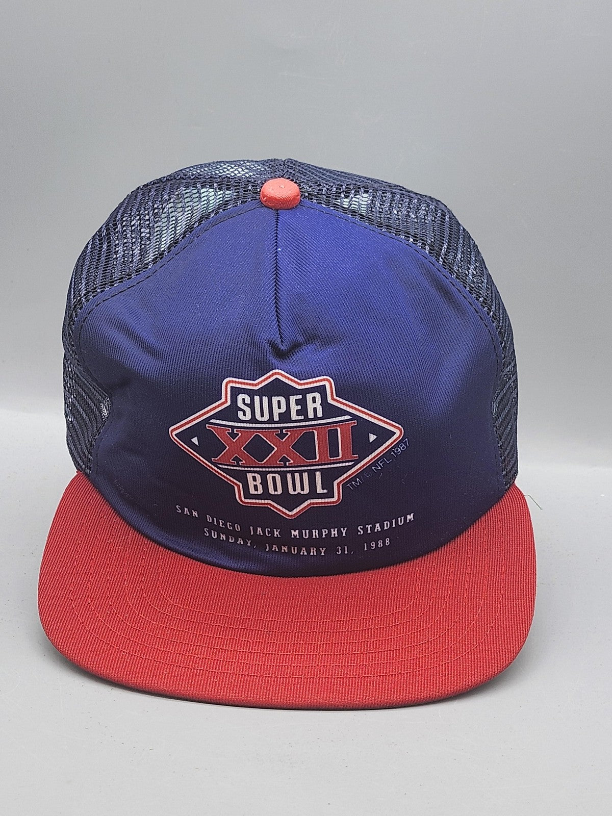 Vintage Super Bowl XXII Hat Cap Snap Back One Size NFL Football New Era Blue