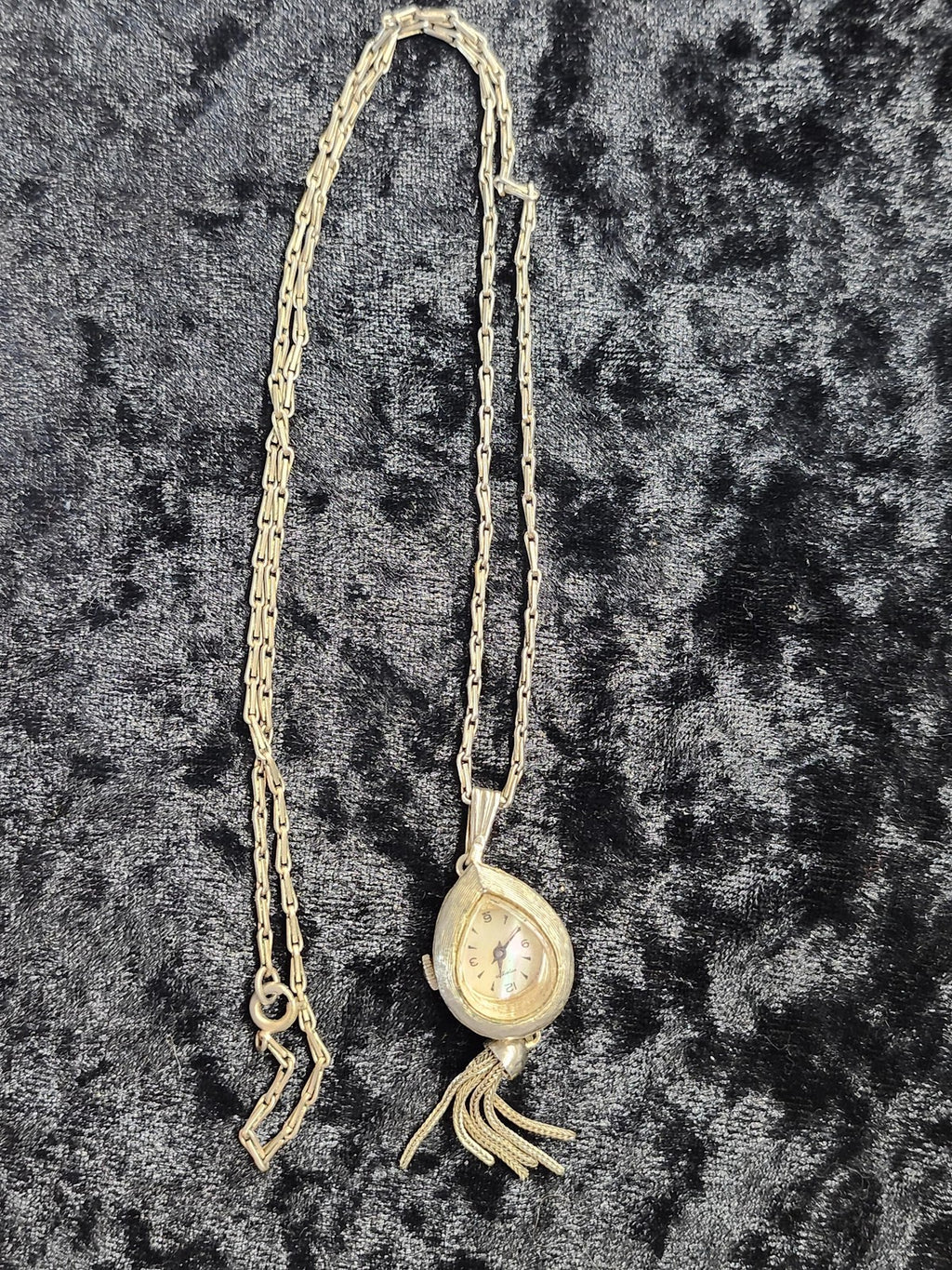 Arpeggio Necklace Watch Womens Gold Tone Teardrop Tassel Arabic Dial Parts