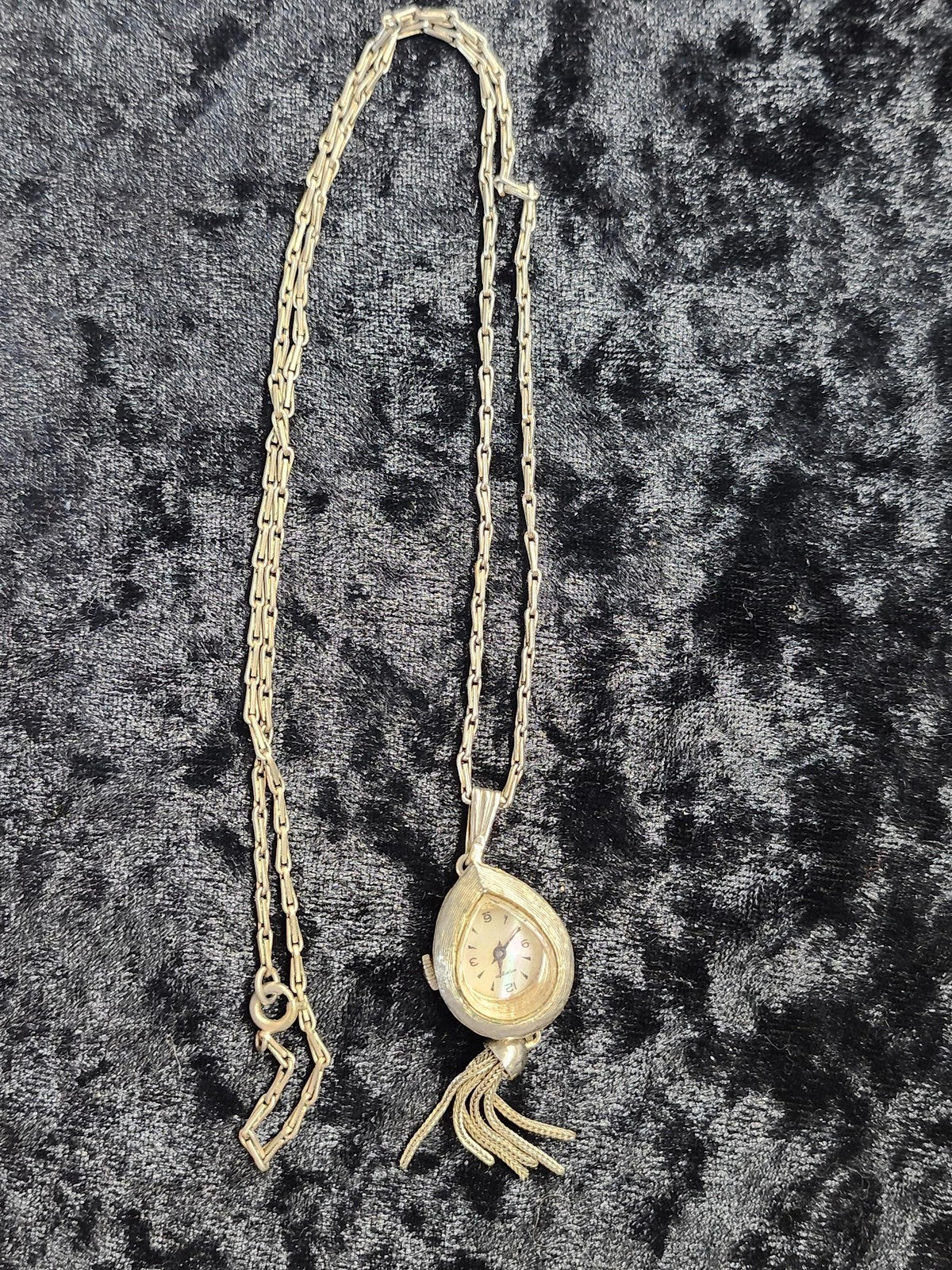 Arpeggio Necklace Watch Womens Gold Tone Teardrop Tassel Arabic Dial Parts