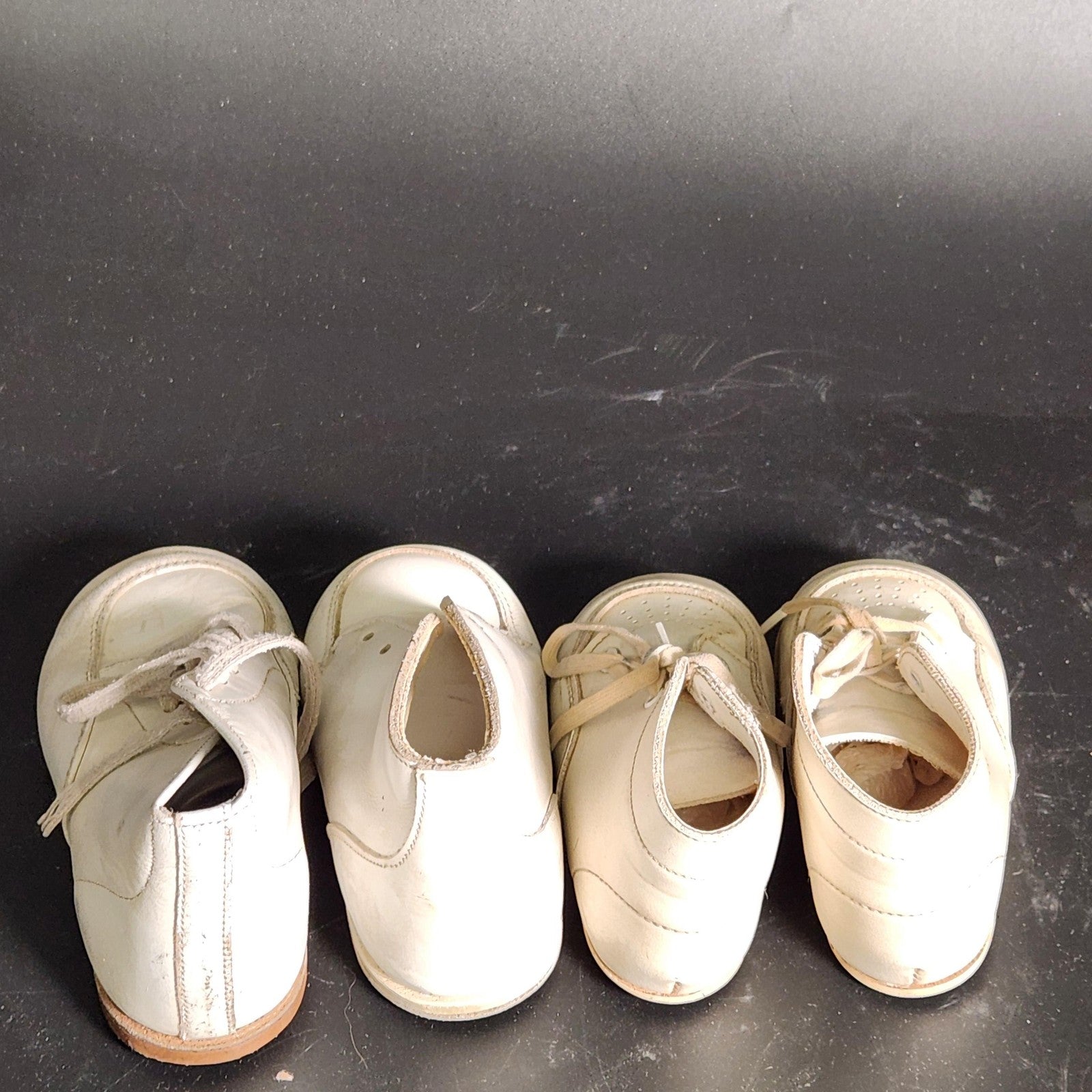 Baby Walking Boots Boys Size 4 White Leather Booties Lot 4 Shoes Ankle Lace Up