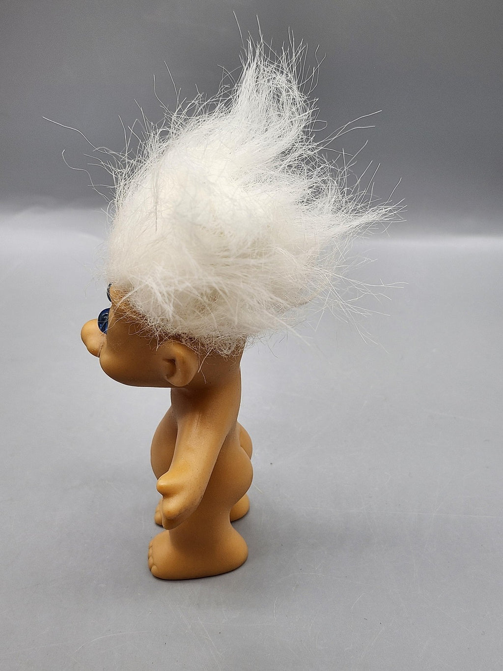 Troll Doll White Hair Blue Eyes Nude Vinyl Fantasy Figure Toy Collectible