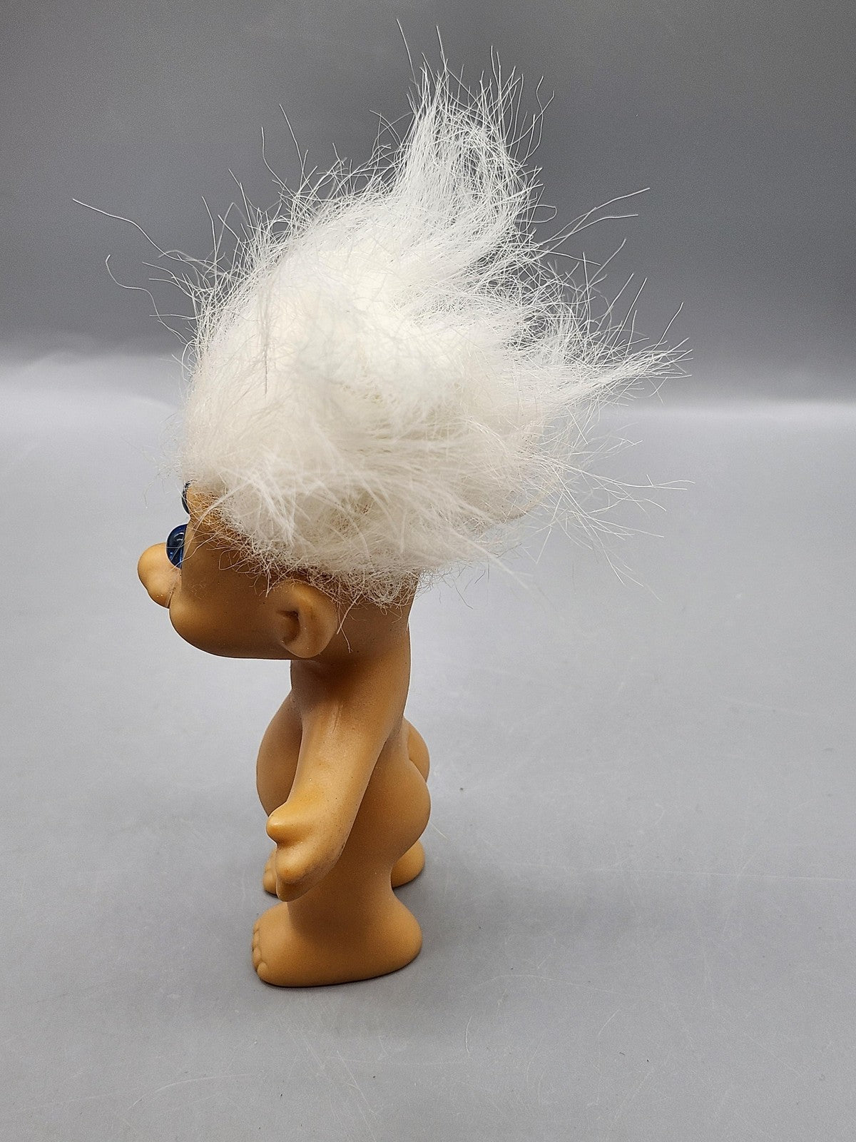Troll Doll White Hair Blue Eyes Nude Vinyl Fantasy Figure Toy Collectible