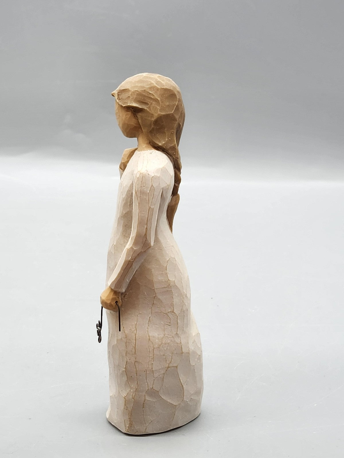 Vintage Willow Tree Remember Woman Figurine Small Beige Resin Folk Art Decor