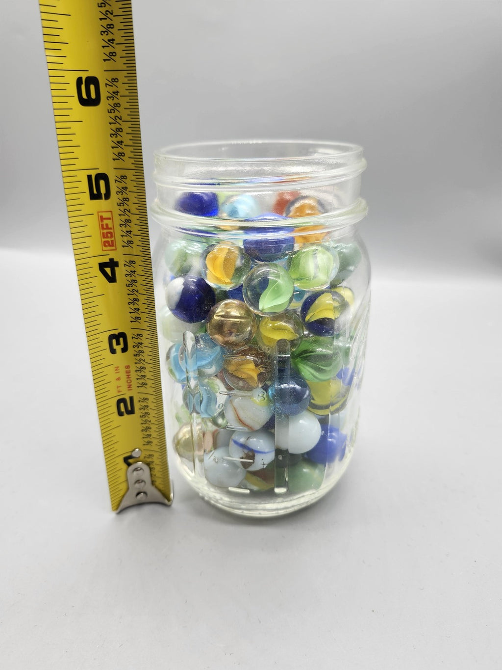Ball Mason Jar Cat's Eye Glass Marbles Lot Assorted Colors Machine Made