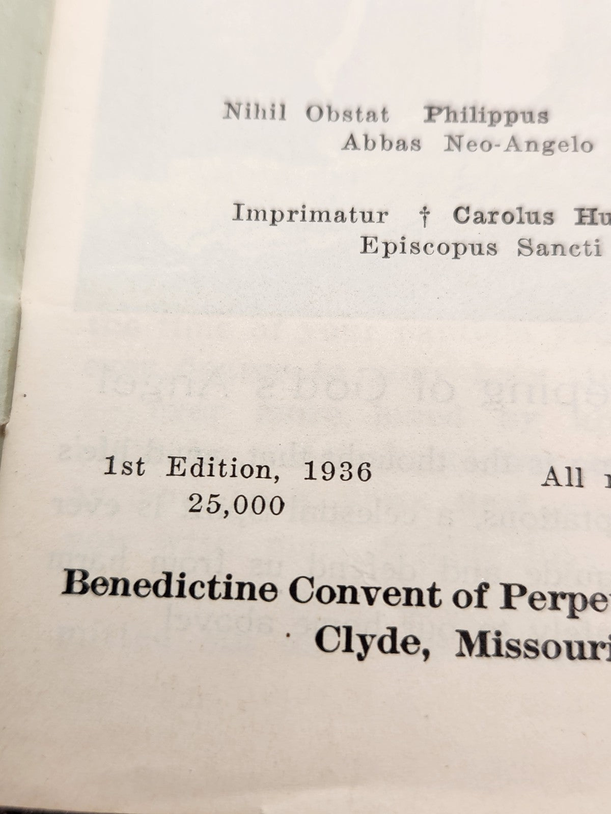 1936 Our Heavenly Companions 1st Edition Catholic Prayer Book Angel Booklet...