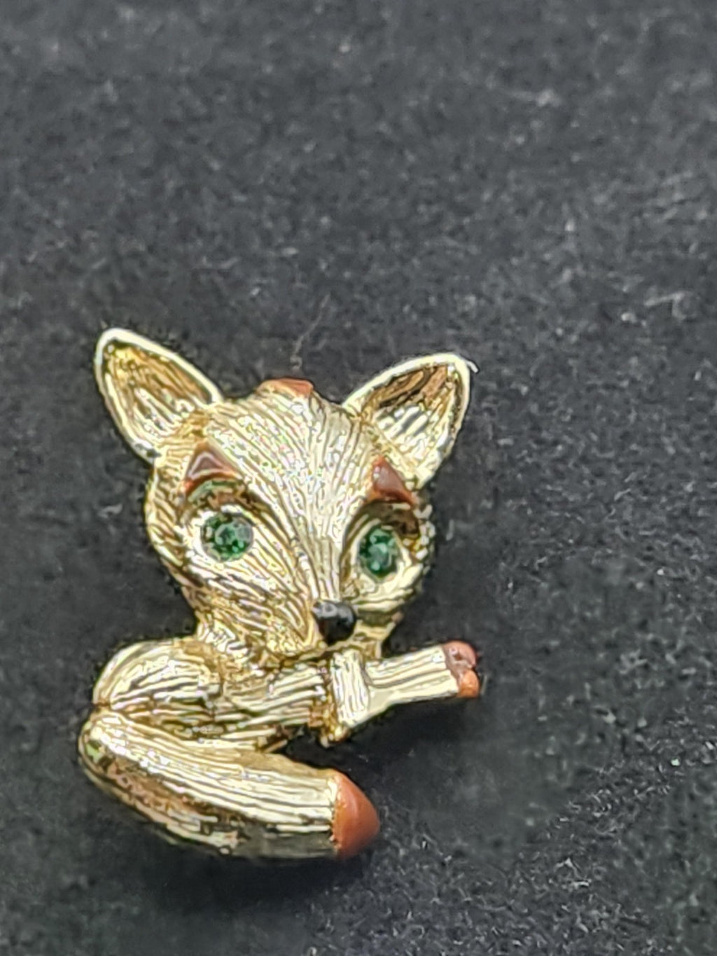Brooch Pin Lot Apple Flag Cat Mouse Heart Gold Tone Multicolor Rhinestone 4pc