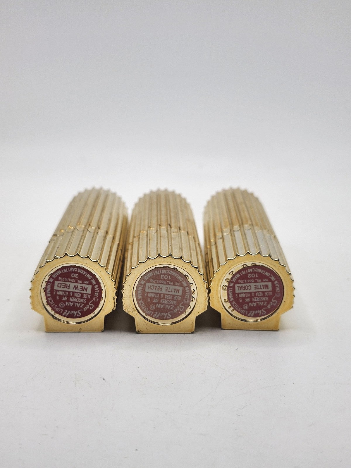 Zalan Matte Lipstick Lot 3 New Red Peach Coral Standard Size Makeup Beauty Stick