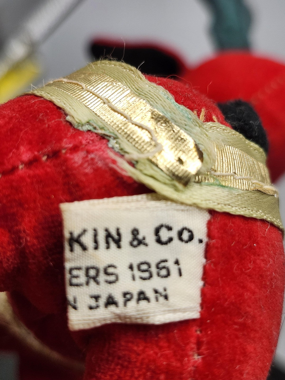 Vintage 1961 Dakin Red Reindeer Figurine Medium Christmas Japan Bell Decor