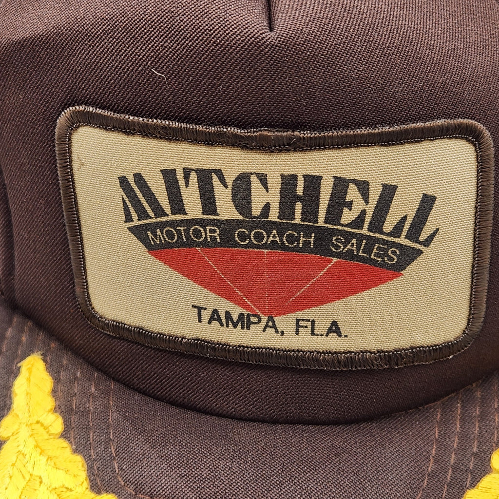 Vintage By George Trucker Hat Mitchell Motor Coach Tampa FL Rope Snapback...