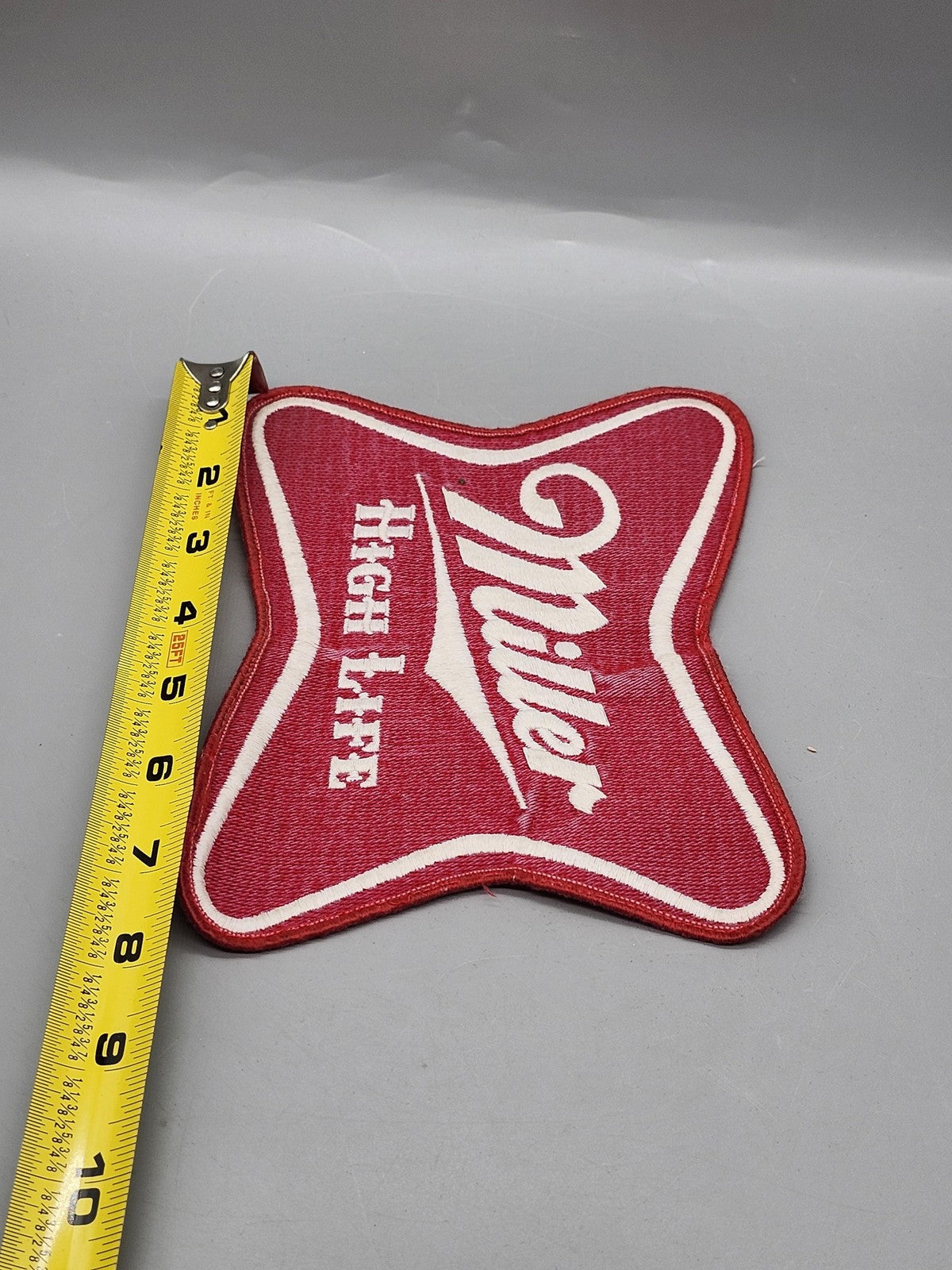 Vintage Miller High Life Logo Patch Cloth Red White Beer Advertising Breweriana