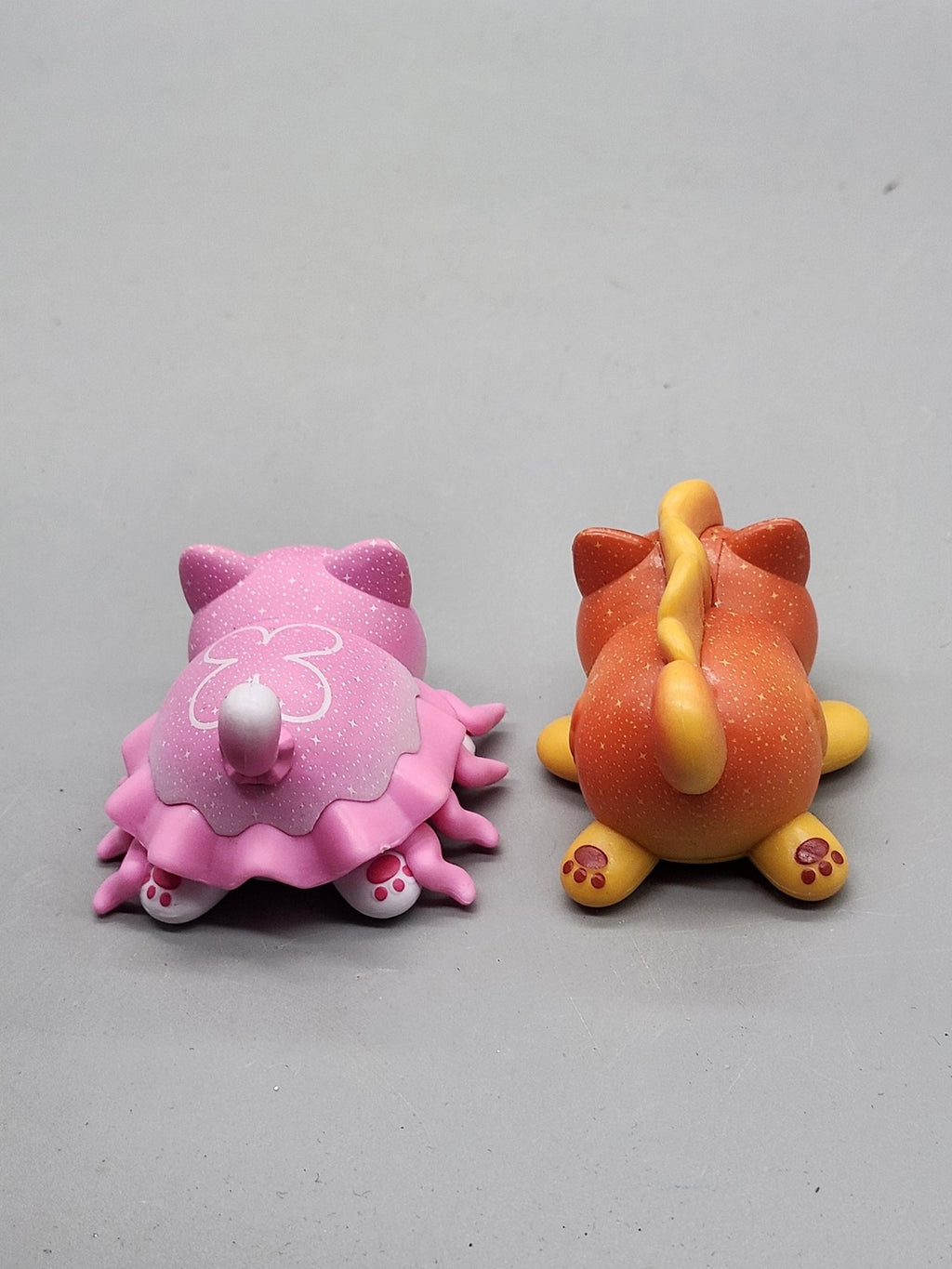 Bonkers Toys Cat Critter Vinyl Figure Lot 2 Pink Orange Glitter Animals Toy