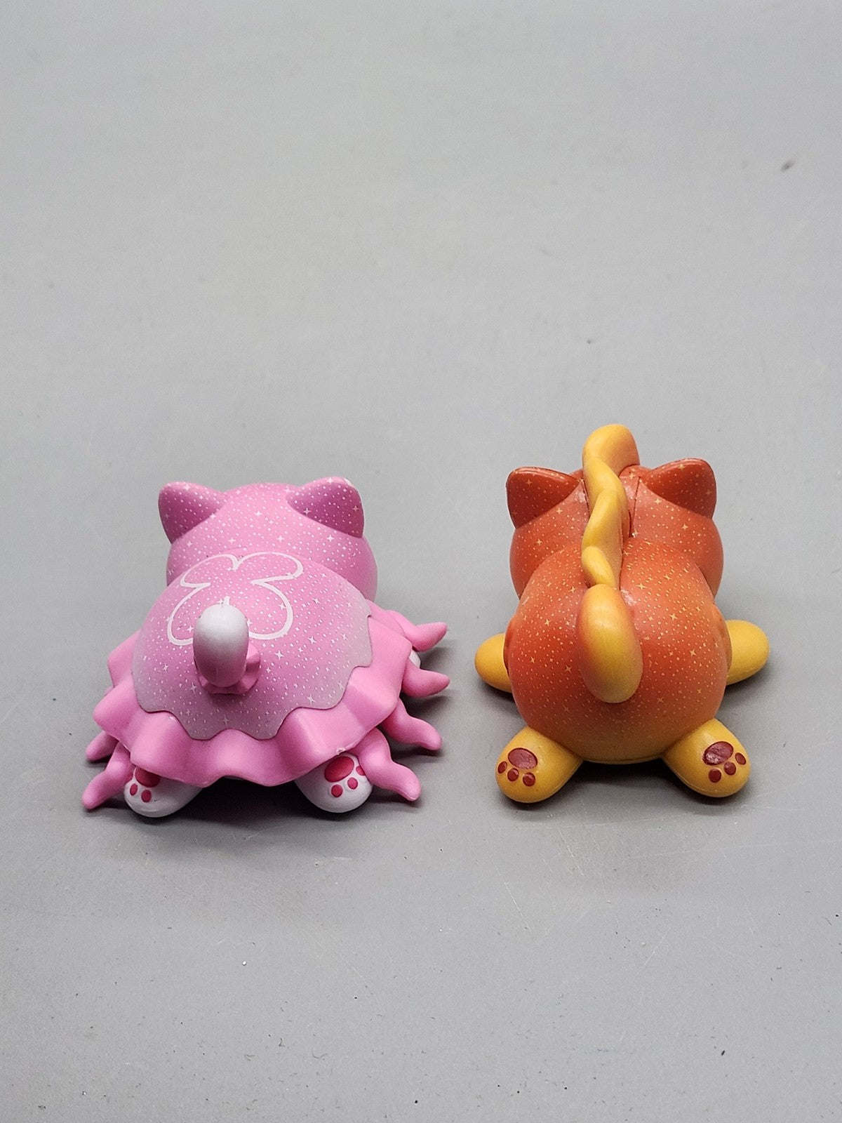 Bonkers Toys Cat Critter Vinyl Figure Lot 2 Pink Orange Glitter Animals Toy