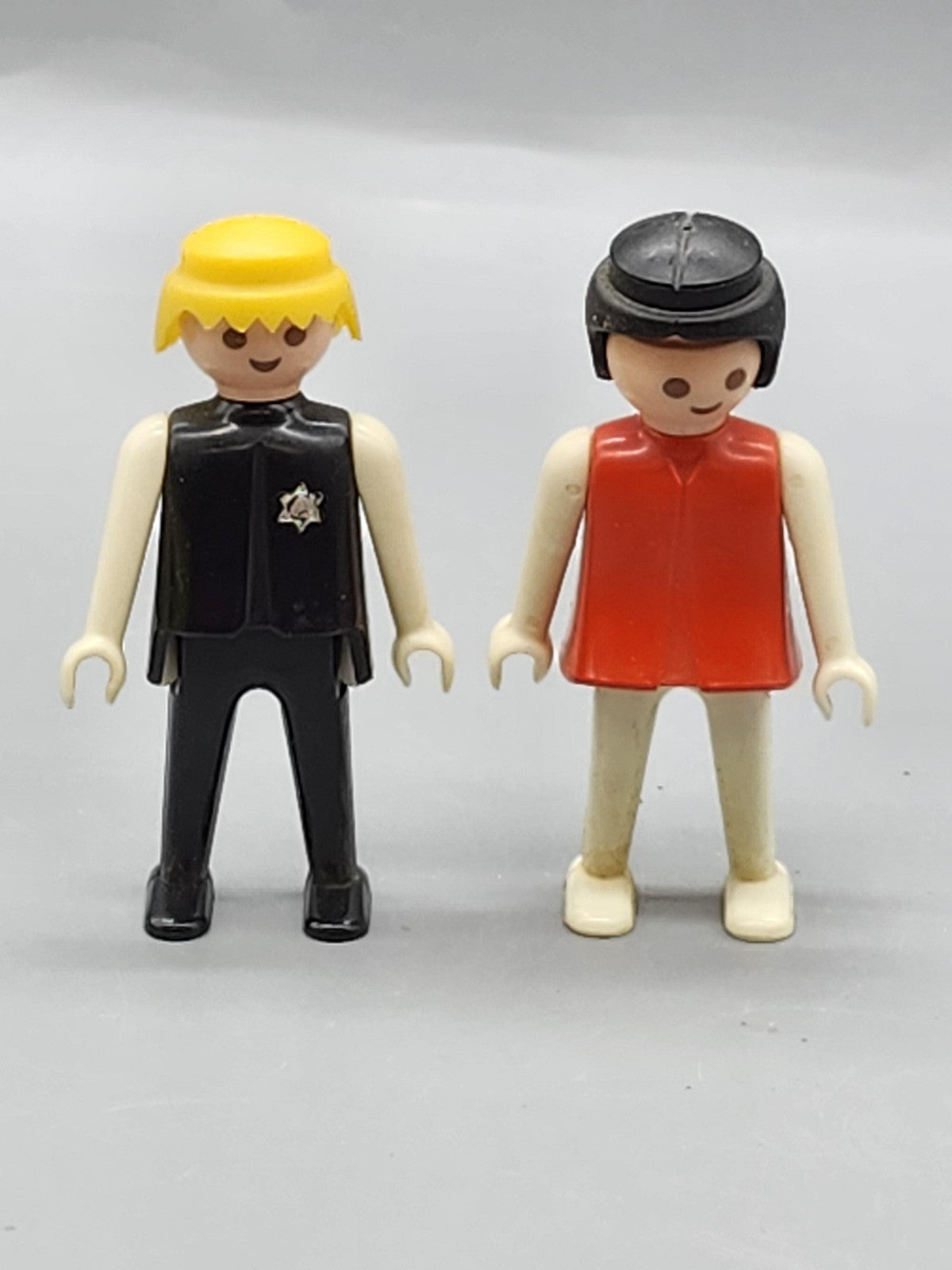 Vintage 1974 Playmobil Figure Lot 2 Action Figure Plastic Toy Loose Multicolor