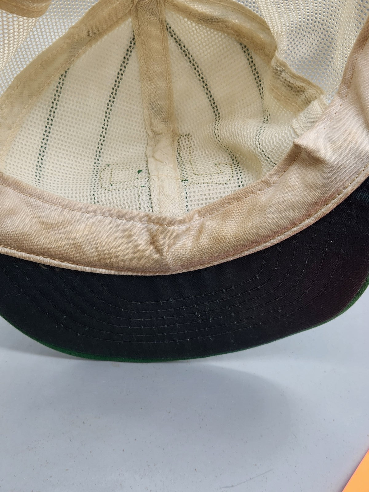Vintage JP Pinstripe Mesh Trucker Snapback Hat Green White Union Made...