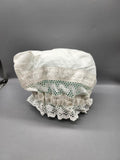 Lace Bonnet Hat Girls One Size White Eyelet Ruffle Stretch Summer Casual Baby