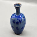 Signed Studio Pottery Vase Blue Drip Glaze Handmade Art Pottery 4.5”