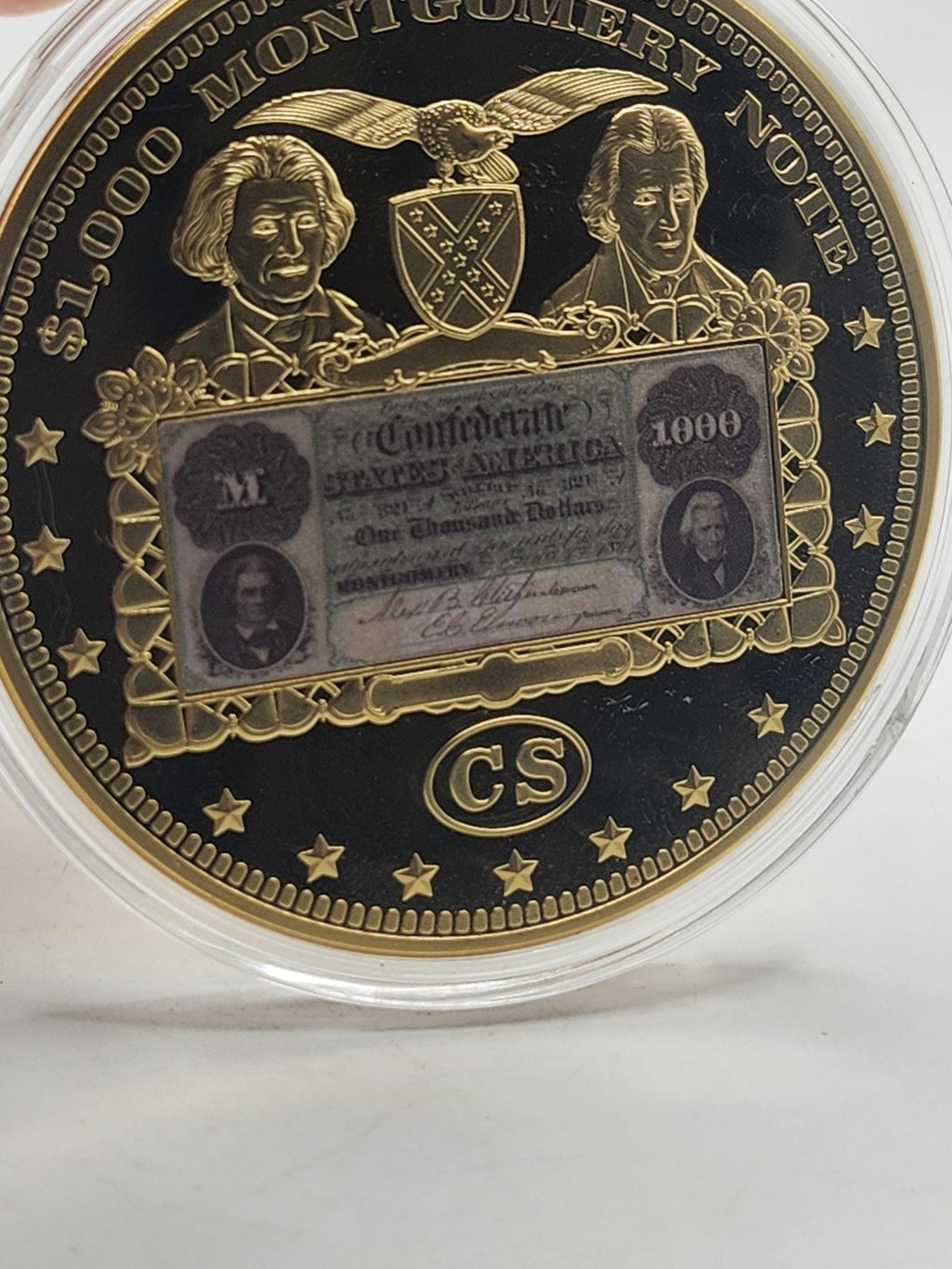 States $1000 Montgomery Note Gold Tone Fantasy Issue Coin CS 1861